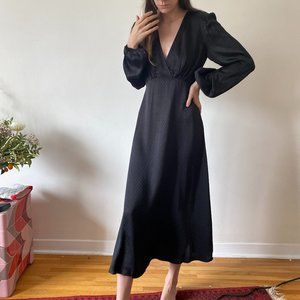 & Other Stories Silky Black Long-Sleeved Maxi